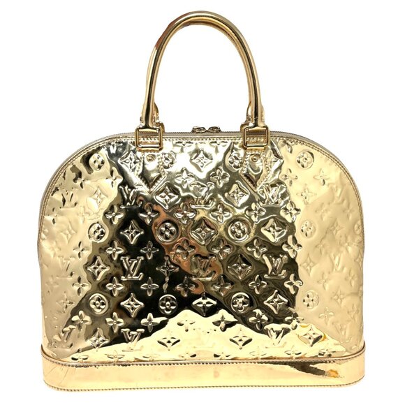 LOUIS VUITTON Vintage Monogram Miroir Alma GM Gold Tote Bag Patent [106435] - Picture 6 of 16